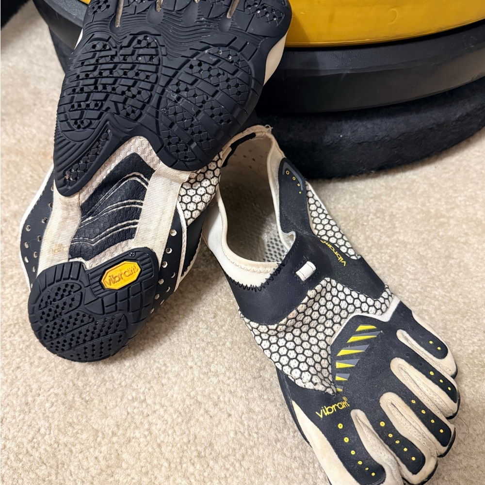 Vibram Black and White Five-Toe Shoes